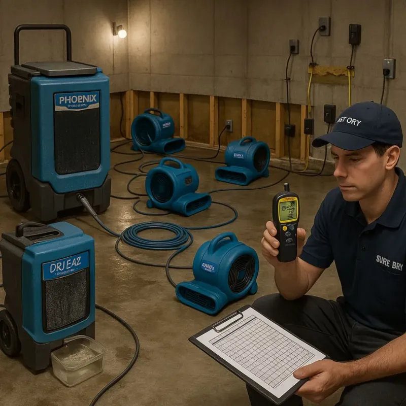 Structural Drying and Dehumidification process in Mont Belvieu, TX